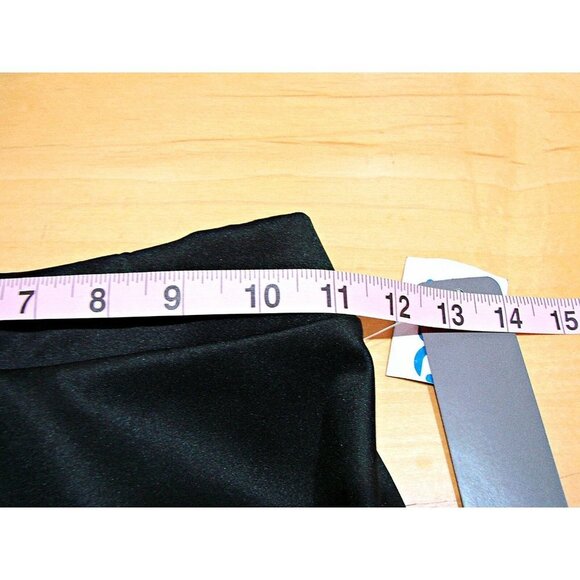 Brat Star Womens Black Elastic Waist Lace Strip Pull On Flare Satin Skirt Small - Picture 6 of 10